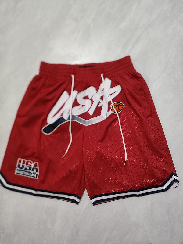 2025 Men NBA USA Shorts Red style 1->more jerseys->NBA Jersey